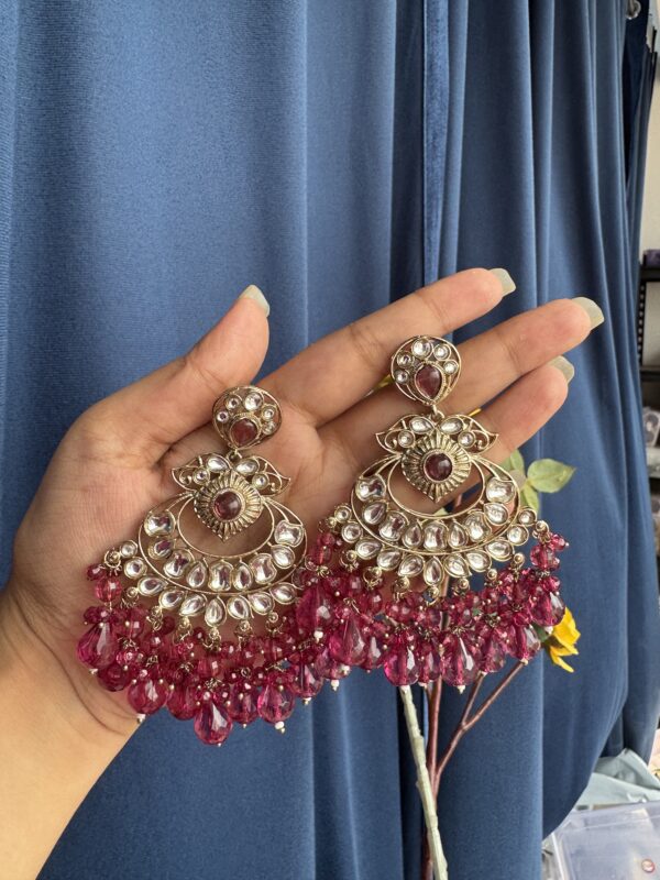 Chandbali Earrings - Wine