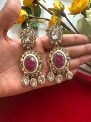 Premium Zirconia Earrings – Wine