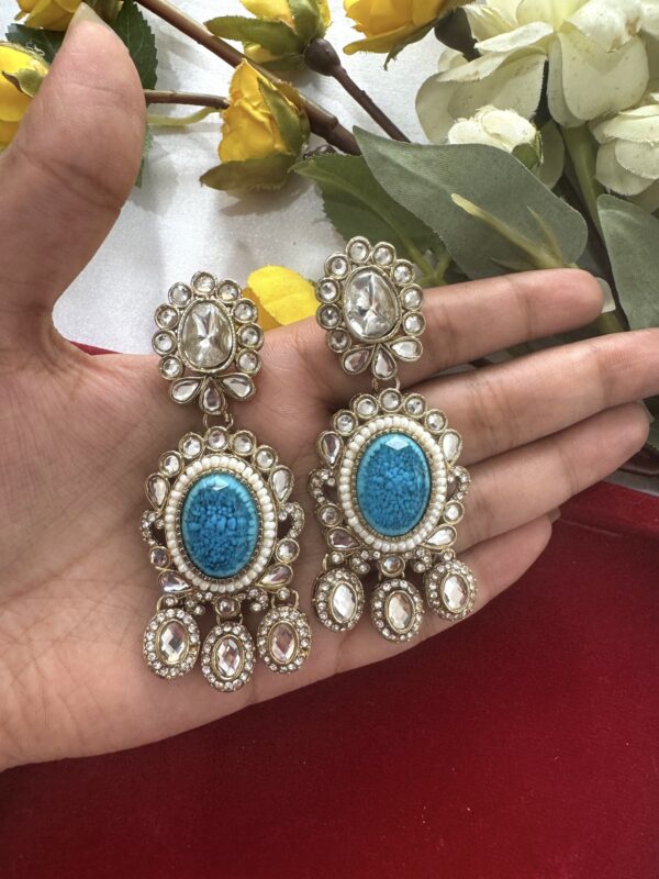 Premium Zirconia Earrings - Blue
