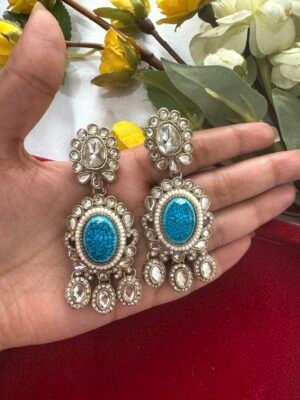 Premium Zirconia Earrings – Blue