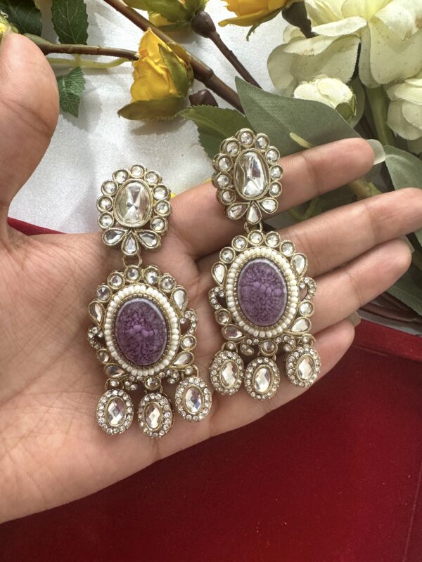 Premium Zirconia Earrings - purple