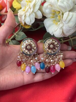 Shakira Kundan Earrings -Multi