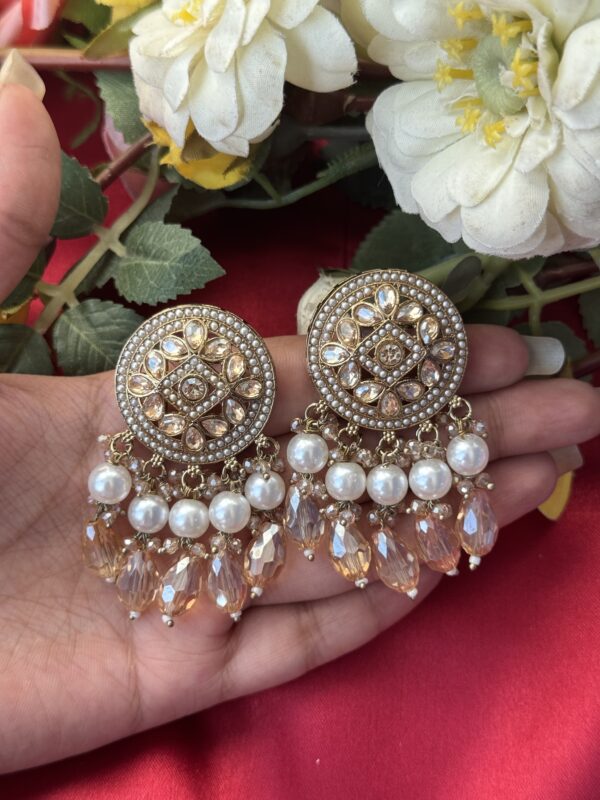 Shakira Kundan Earrings - White