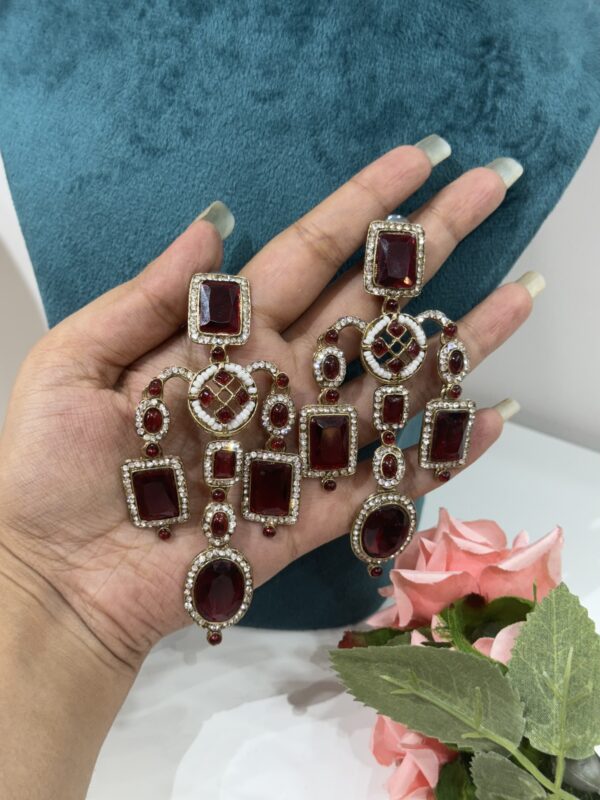 Ankita Bollywood Inspired Earrings - Red