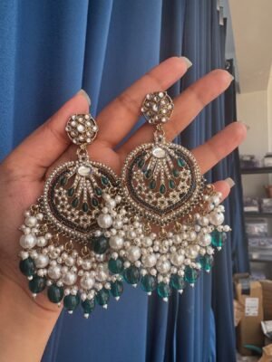 Rhea Premium Earrings – Teal Green