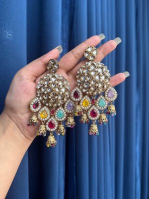 Sajni Kundan Earrings – Multi