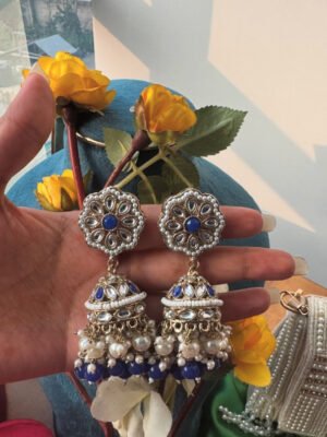 Kira Kundan Jhumka - Dark Blue