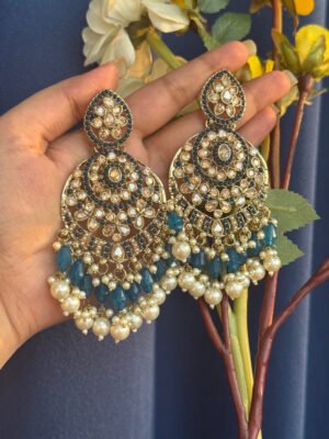 Mitali Premiun Earrings – Teal Blue