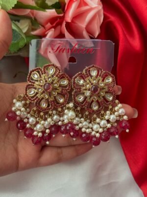 Flower studs – Wine