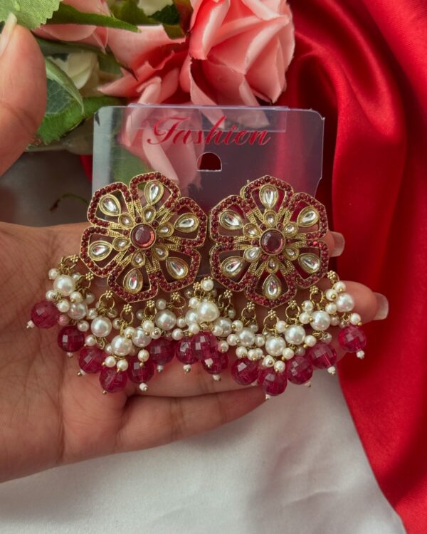 Flower studs - Wine