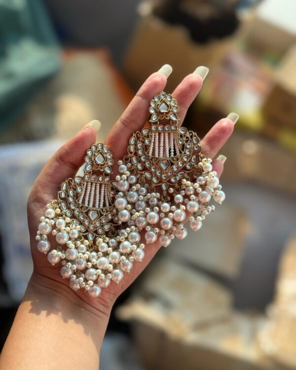 Ishani Crystal Earrings - White