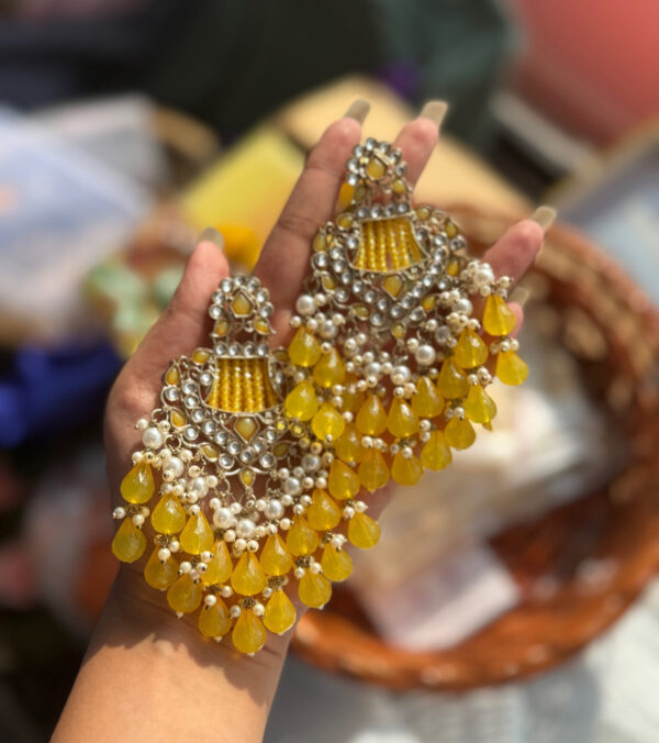 Ishani Crystal Earrings - Yellow