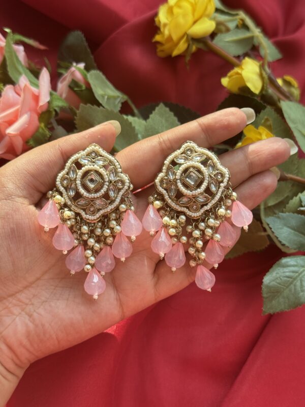 Harleen Ethnic Earrings - Pink