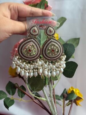 Gulnaz Ethnic Earrings – Red