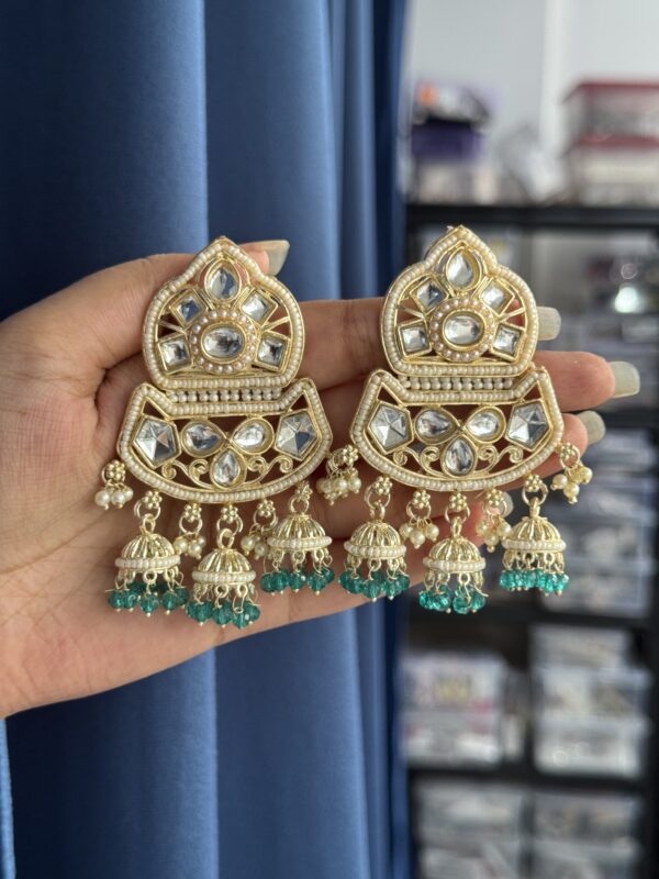 Krisha Unique Earrings - Aqua Green