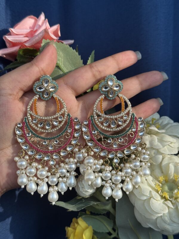 Heena Kundan Earrings - Multi