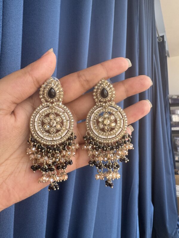 Jasmeen Premium Earrings - Black