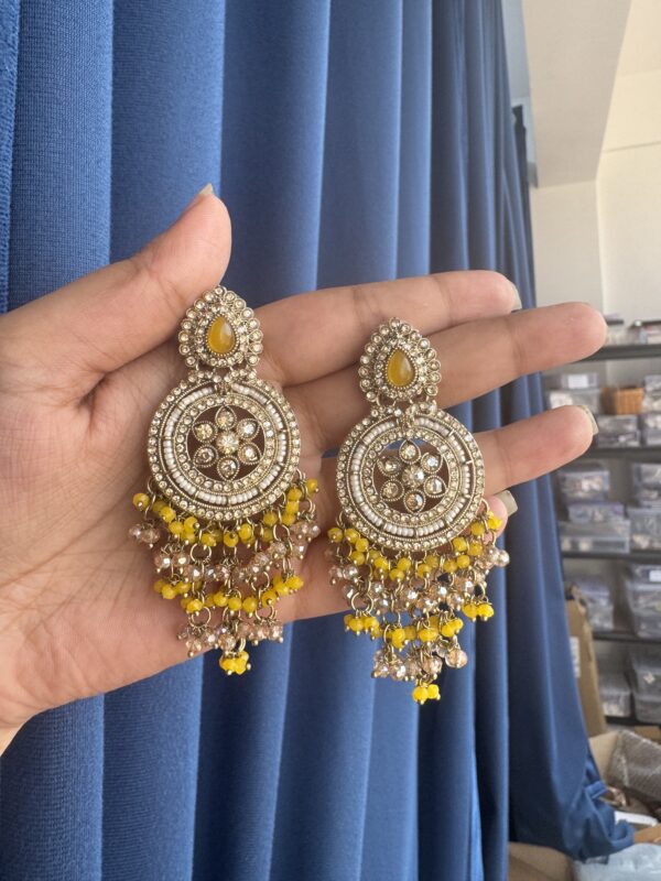 Jasmeen Premium Earrings - Yellow