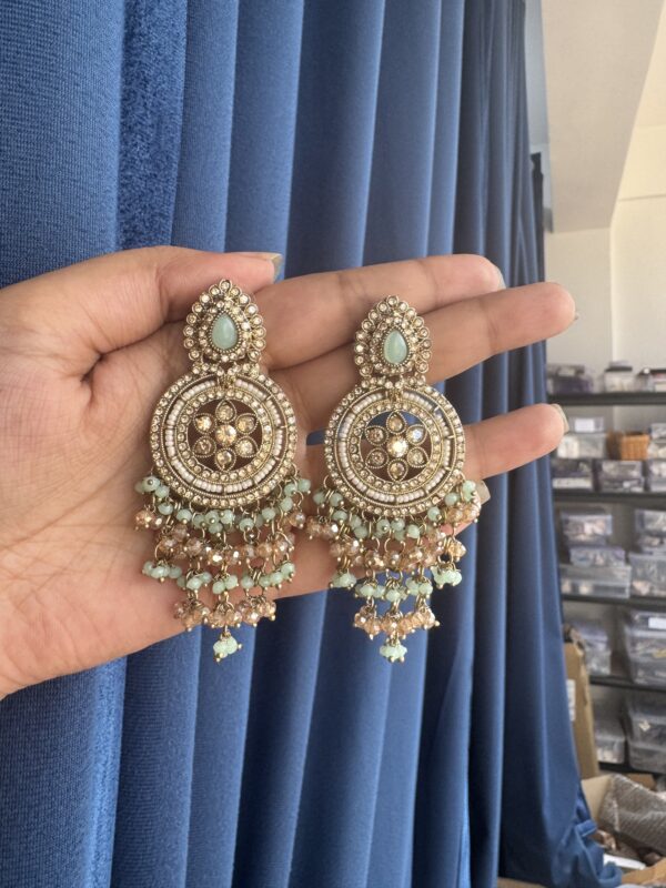 Jasmeen Premium Earrings - Mint Green