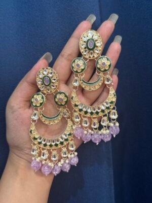 Dipali Kundan Earrings – Lavender