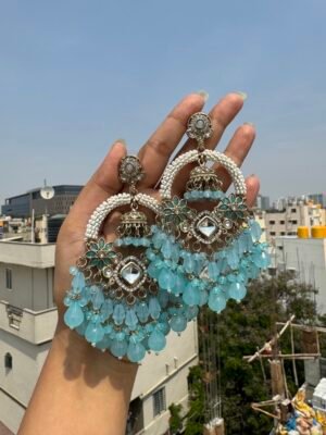 Sameeksha Ethnic Earrings – Light Blue