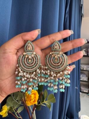 Disha Premium Earrings – Light Blue