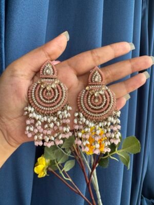 Disha Premium Earrings – Light Pink