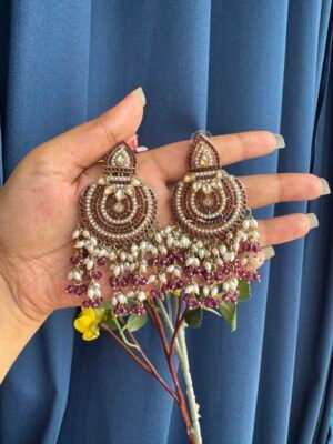 Disha Premium Earrings – Wine