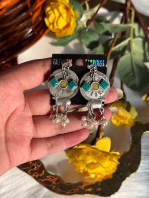 Premium Brass Earrings – Green