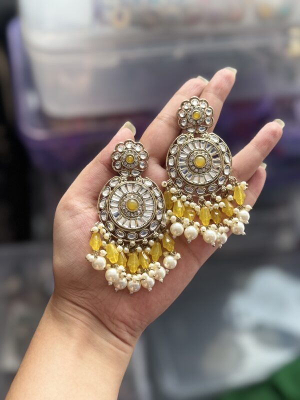 Pavini Crystal Earrings - Yellow