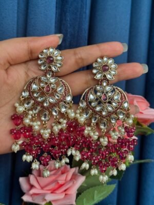 Avneet Crystal Earrings – Wine