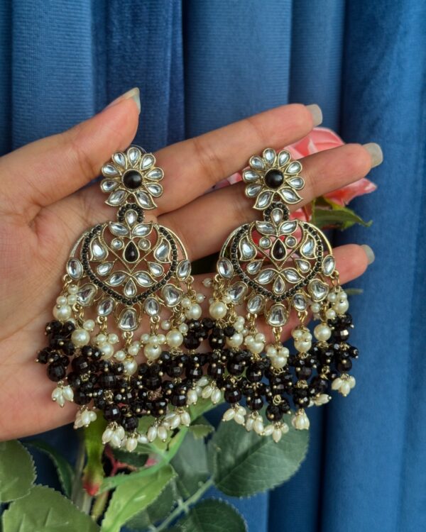 Avneet Crystal Earrings - Black
