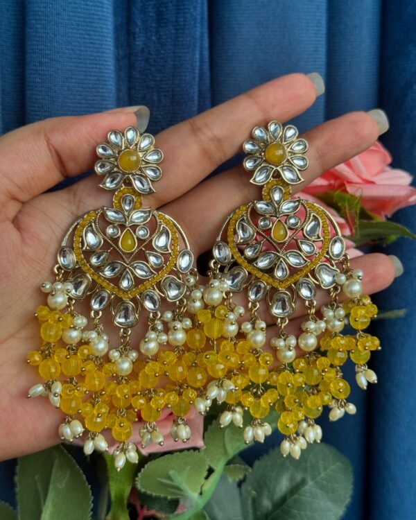 Avneet Crystal Earrings - Yellow