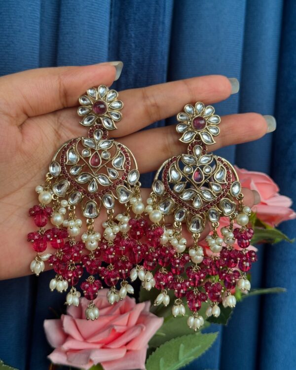 Avneet Crystal Earrings - Wine