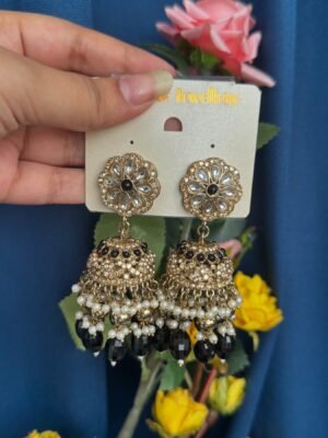 Rakshita Kundan Jhumka – Black