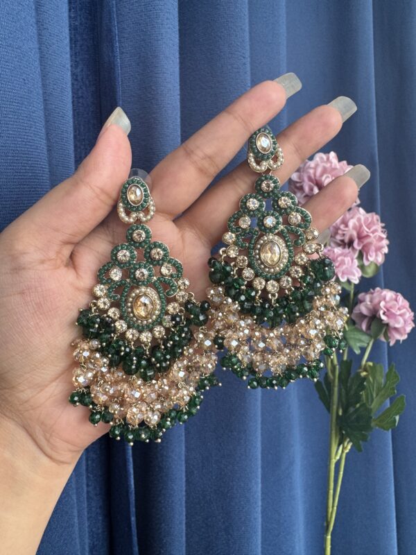 Anika Premium Earrings - Dark Green