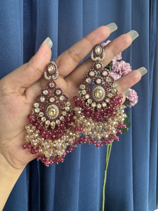 Anika Premium Earrings - Wine