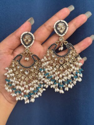 Amrita Premium Earrings – Teal Blue