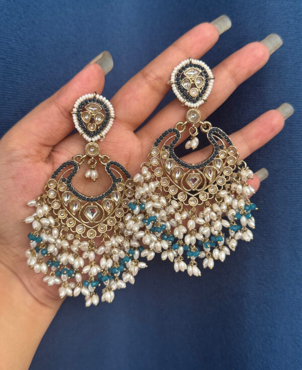 Amrita Premium Earrings - Teal Blue