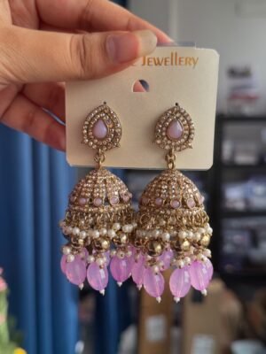 Radhika Kundan Jhumka – Lavender
