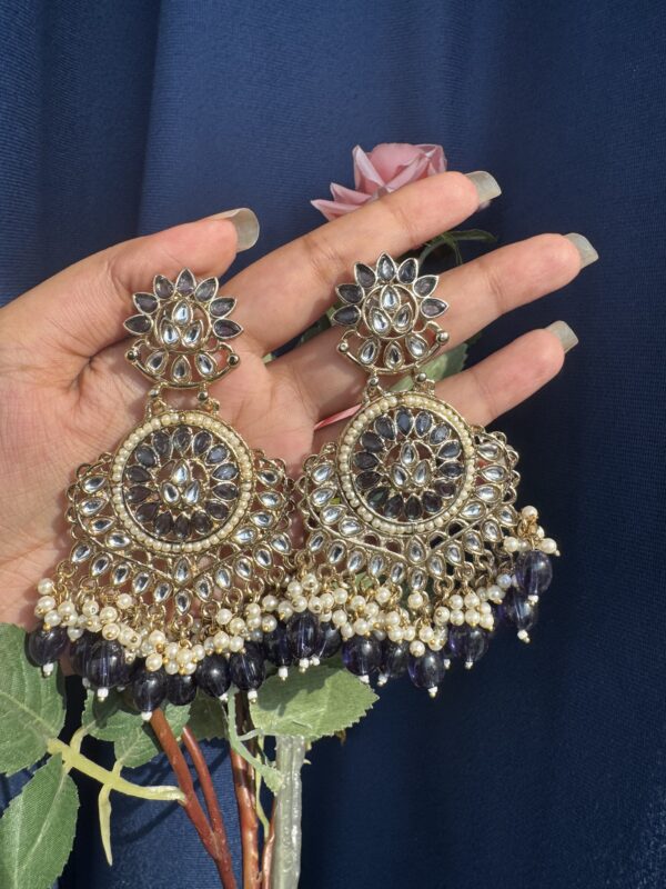 Himanshi Kundan Earrings - Blue