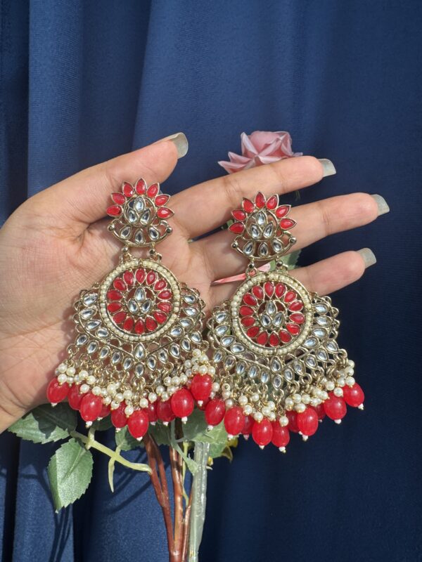 Himanshi Kundan Earrings - Red