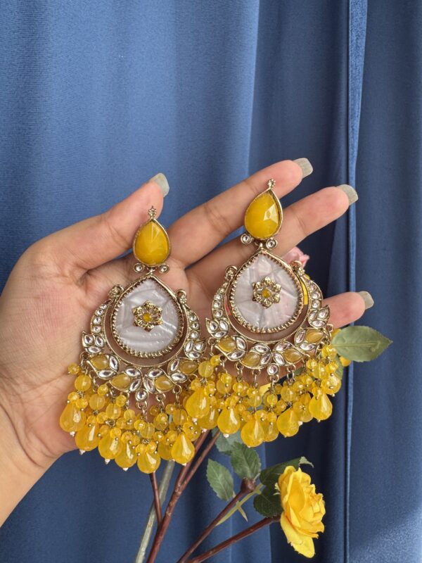 Omaira Premium Marble Earrings - Yellow