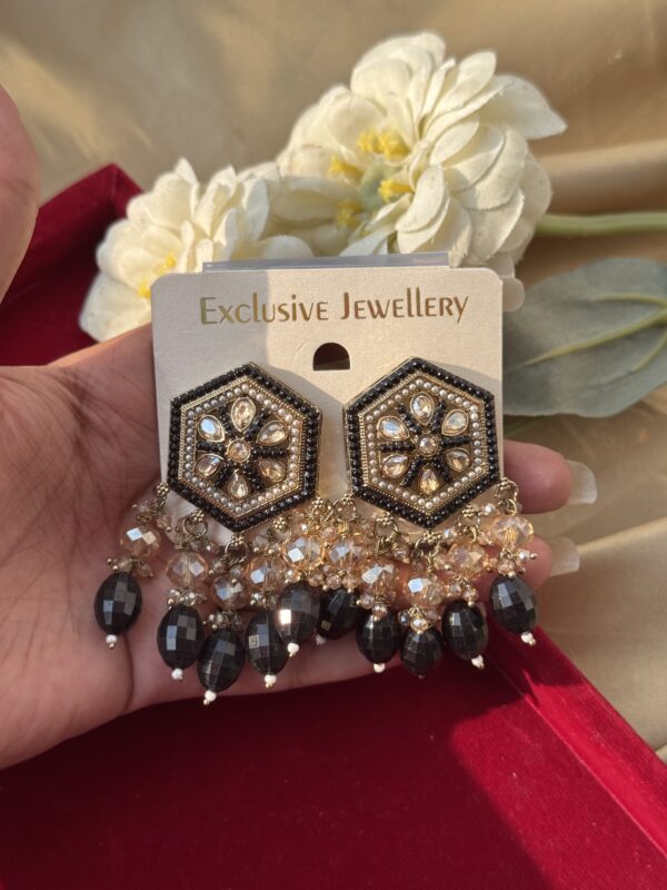 Alfiya Premium Earrings - Black