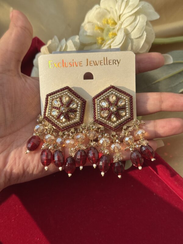 Alfiya Premium Earrings - Red