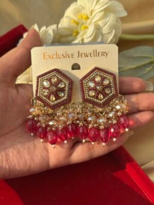 Alfiya Premium Earrings – Wine
