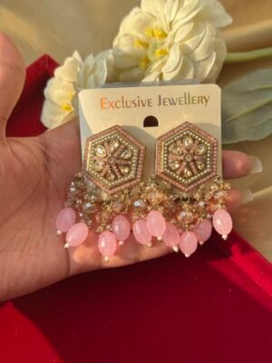 Alfiya Premium Earrings – Light Pink