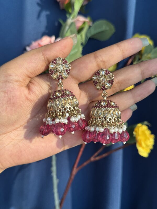 Aleena Premium Jhumka - Wine