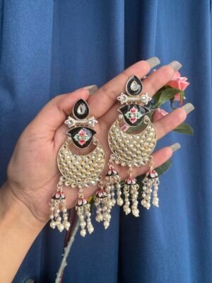 Nisha Meenakari Earrings – Black
