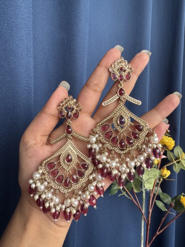 Serena Premium Earrings - Wine